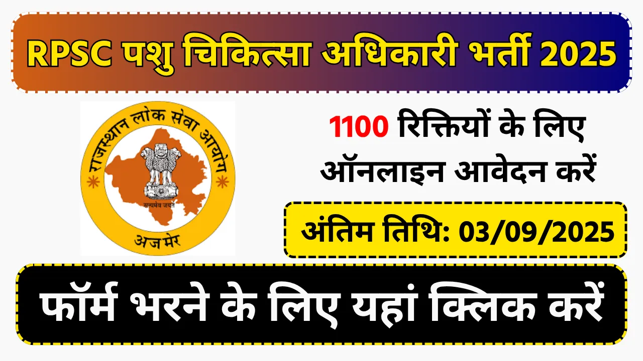 RPSC Veterinary Officer Recruitment 2025